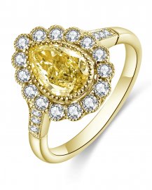 MULTI TONE PEAR DIAMOND ENGAGEMENT RING (TR5030)